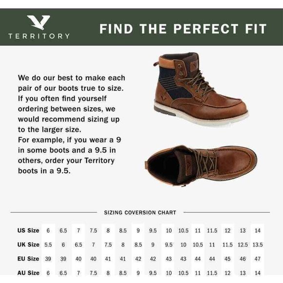 TERRITORY BOOTS Men\'s13 BROWN Mack Moc Toe Boot